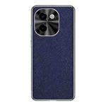 For vivo Y200 Silver Edge Cross Texture PU Leather Phone Case(Sapphire Blue)