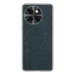 For vivo Y200i Silver Edge Cross Texture PU Leather Phone Case(Dark Green)