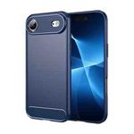 For iPhone 17 Air Brushed Texture Carbon Fiber TPU Phone Case(Blue)