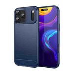 For iPhone 17 Pro Max Brushed Texture Carbon Fiber TPU Phone Case(Blue)