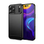 For iPhone 17 Pro Max Brushed Texture Carbon Fiber TPU Phone Case(Black)