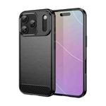 For iPhone 17 Pro Brushed Texture Carbon Fiber TPU Phone Case(Black)
