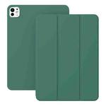 For iPad Pro 11 2024 Ultra-thin Double-sided Clip Magnetic Smart Tablet Case(Dark Green)