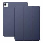 For iPad Pro 13 2024 Ultra-thin Double-sided Clip Magnetic Smart Tablet Case(Dark Blue)