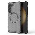 For Samsung Galaxy S23+ 5G Honeycomb Magnetic Ring Shockproof Phone Case(Black)