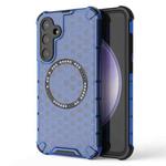 For Samsung Galaxy S23 FE 5G Honeycomb Magnetic Ring Shockproof Phone Case(Blue)