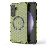 For Samsung Galaxy S23 FE 5G Honeycomb Magnetic Ring Shockproof Phone Case(Green)