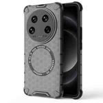 For Xiaomi 14 Ultra Honeycomb Magnetic Ring Shockproof Phone Case(Black)