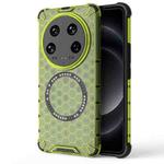 For Xiaomi 14 Ultra Honeycomb Magnetic Ring Shockproof Phone Case(Green)