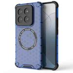 For Xiaomi 14 Pro Honeycomb Magnetic Ring Shockproof Phone Case(Blue)