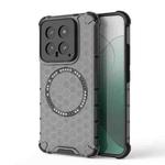 For Xiaomi 14 Honeycomb Magnetic Ring Shockproof Phone Case(Black)