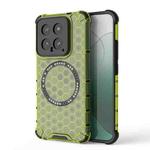 For Xiaomi 14 Honeycomb Magnetic Ring Shockproof Phone Case(Green)