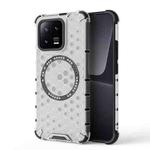 For Xiaomi 13 Honeycomb Magnetic Ring Shockproof Phone Case(White)