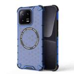 For Xiaomi 13 Honeycomb Magnetic Ring Shockproof Phone Case(Blue)