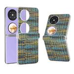 For Huawei Pocket 2 3 in 1 Colorful Rhombic Texture Frosted Translucent Frame PU Phone Case(Gold)