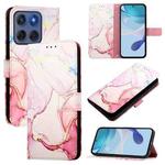 For Motorola Edge 60 Fusion PT003 Marble Pattern Flip Leather Phone Case(Rose Gold)