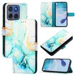 For Motorola Edge 60 Fusion PT003 Marble Pattern Flip Leather Phone Case(Green)