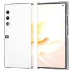 For Honor V Purse Woven Texture Transparent Frame PU Phone Case(White)