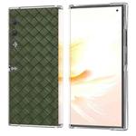For Honor V Purse Woven Texture Transparent Frame PU Phone Case(Green)