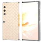 For Honor V Purse Woven Texture Transparent Frame PU Phone Case(Beige)