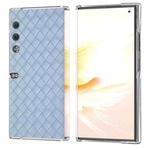 For Honor V Purse Woven Texture Transparent Frame PU Phone Case(Light Blue)