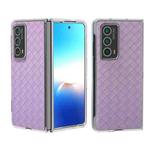 For Honor Magic Vs2 Woven Texture Transparent Frame PU Phone Case(Purple)