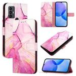 For TCL 30 SE PT003 Marble Pattern Flip Leather Phone Case(Pink Purple Gold)