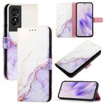 For TCL 50 SE PT003 Marble Pattern Flip Leather Phone Case(White Purple)