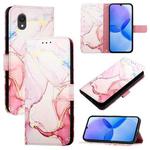 For TCL 201 PT003 Marble Pattern Flip Leather Phone Case(Rose Gold)