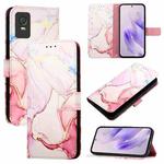 For TCL 403 PT003 Marble Pattern Flip Leather Phone Case(Rose Gold)