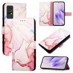 For TCL 405 / 406 / 408 PT003 Marble Pattern Flip Leather Phone Case(Rose Gold)