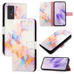 For TCL 501 PT003 Marble Pattern Flip Leather Phone Case(Galaxy Marble White)