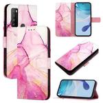 For TCL 30 XL T701DL PT003 Marble Pattern Flip Leather Phone Case(Pink Purple Gold)