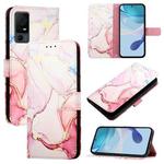 For TCL 40 XL / TCL 40 T T608DL PT003 Marble Pattern Flip Leather Phone Case(Rose Gold)