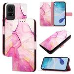 For TCL 50 LE PT003 Marble Pattern Flip Leather Phone Case(Pink Purple Gold)