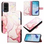 For TCL 50 LE PT003 Marble Pattern Flip Leather Phone Case(Rose Gold)