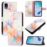 For TCL 30Z T602DL PT003 Marble Pattern Flip Leather Phone Case(Galaxy Marble White)