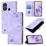 For Itel A58 / A49 Skin Feel Embossed Leather Phone Case(Light Purple)