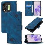 For Itel P55 5G Skin Feel Embossed Leather Phone Case(Blue)