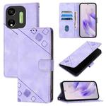 For Itel P55 5G Skin Feel Embossed Leather Phone Case(Light Purple)