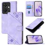 For Itel P55+ Skin Feel Embossed Leather Phone Case(Light Purple)