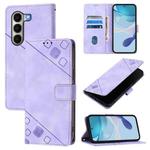 For itel A95 5G Skin Feel Embossed Leather Phone Case(Light Purple)