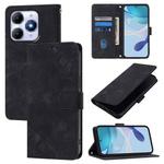 For itel A90 4G Skin Feel Embossed Leather Phone Case(Black)
