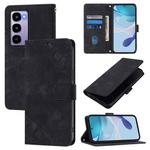 For itel City 100 Skin Feel Embossed Leather Phone Case(Black)