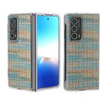 For Honor Magic Vs2 Colorful Rhombic Texture Transparent Frame PU Phone Case(Blue)