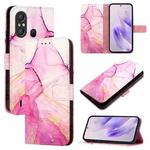 For itel A58 / A49 PT003 Marble Pattern Flip Leather Phone Case(Pink Purple Gold)