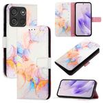 For itel A60 / A60s PT003 Marble Pattern Flip Leather Phone Case(Galaxy Marble White)