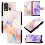 For itel P17 / A27 PT003 Marble Pattern Flip Leather Phone Case(Galaxy Marble White)