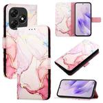 For itel P55 4G PT003 Marble Pattern Flip Leather Phone Case(Rose Gold)