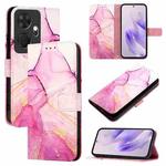 For itel P55+ PT003 Marble Pattern Flip Leather Phone Case(Pink Purple Gold)